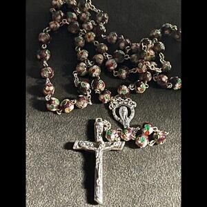 Purple Cloisonne’ Rosary
